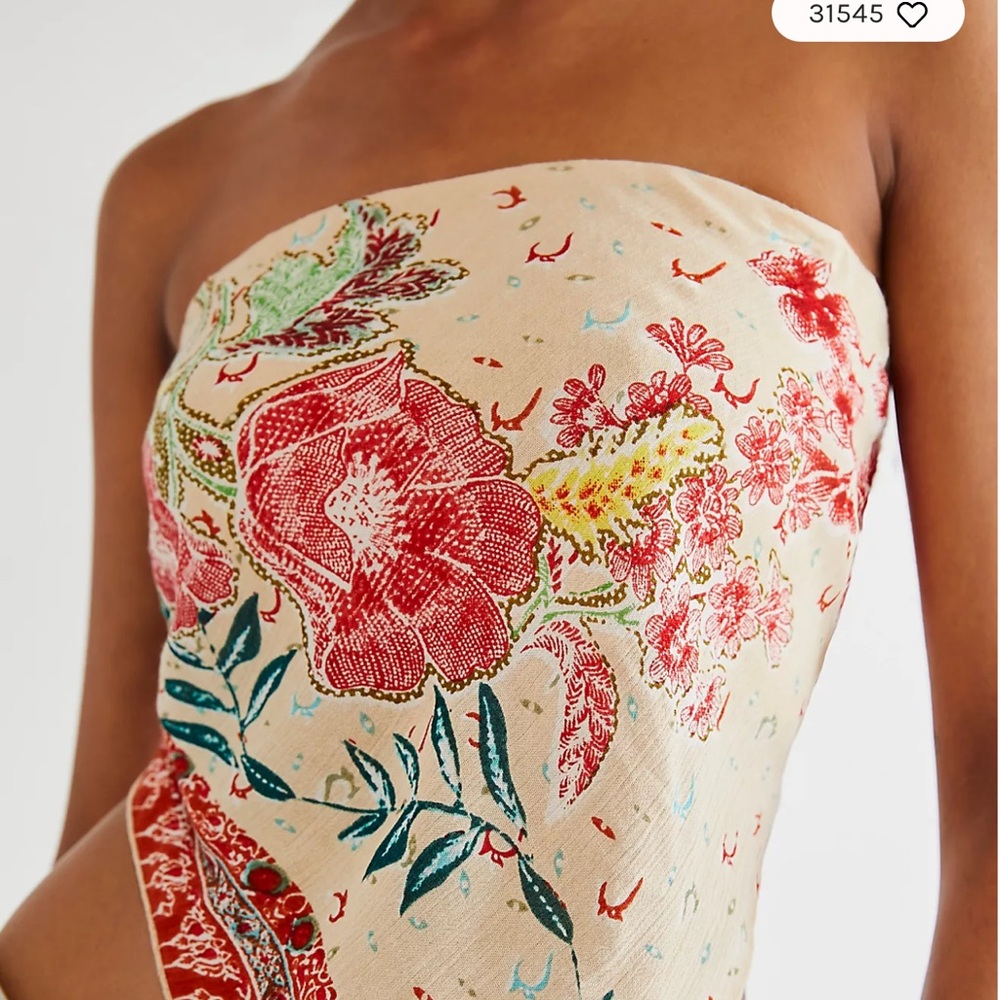 Free People Floral Print Crop Top
